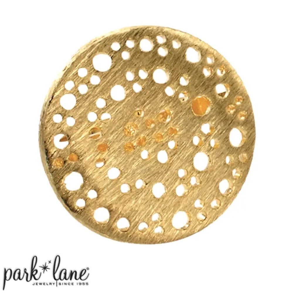 Park Lane Jewelry ROMA Ring Gold Circular Disk Ring Size 8